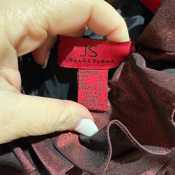 JS Collections Black and Red Midi pencil Dress size 4 - Picture 4 of 4